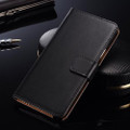Samsung Galaxy S6 Genuine Leather Wallet Case Cover - Black - 1