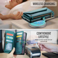 Turquoise Galaxy S20 Plus RFID Zipper Wallet Case with Multi-Card Storage - 5