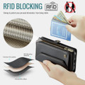 Black Galaxy S25 RFID Zipper Wallet Case with Multi-Card Storage - 7