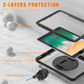 Back view of iPad Air rugged hybrid case with adjustable shoulder strap and rotating hand grip Back view of iPad Air rugged hybrid case with adjustable shoulder strap and rotating hand grip