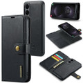 Black DG.Ming Leather Wallet with Magnetic Case For Galaxy S25 Edge - 1