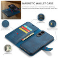 Blue DG.MING Leather Magnetic Folio Wallet Case for Galaxy S25 Edge - 3