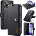 Black iPhone 17 Pro Max DG.Ming Multi Card Wallet Detachable Magnetic Case - 1