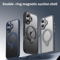 iPhone 17 Matte Black MagSafe Magnetic Holder Double Ring Stand Case - 2 iPhone 17 Matte Black MagSafe Magnetic Holder Double Ring Stand Case - 2