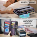 Purple Google Pixel 8 Pro CaseMe C36 Wallet Phone Case with Zipper Storage - 5
