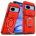 Red Shockproof Rugged Heavy Duty Sliding Camshield Ring Case for Pixel 9a
