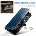 Blue Galaxy Z Fold4 Leather Business Wallet Card Slot Case - 7 Blue Galaxy Z Fold4 Leather Business Wallet Card Slot Case - 7