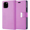 Purple iPhone 11 Pro Genuine Rich Diary Wallet Card Case - 5