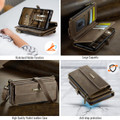 Coffee CaseMe C39 RFID Blocking Zipper Wallet Case for Galaxy A17 5G - 6