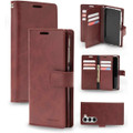 Wine Mercury Mansoor Wallet Case with 9 Card Slots for Galaxy S25 FE - 1
