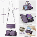 Purple Google Pixel 9 / 10 Pro Wallet Case with Strap & Card Holder - 3