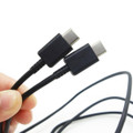 1M Black USB Type C to Type-C Fast Charging Braided Data Cable - 2