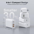 PD 55W 4 Port Fast USB-C & QC3.0 Wall Charger Adapter - 4