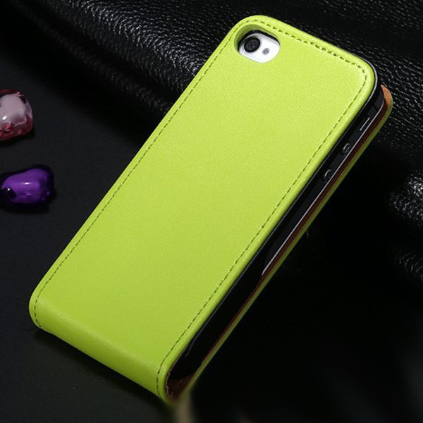 Green Leather Vertical Flip Case For Apple iPhone 5 / 5S New Case