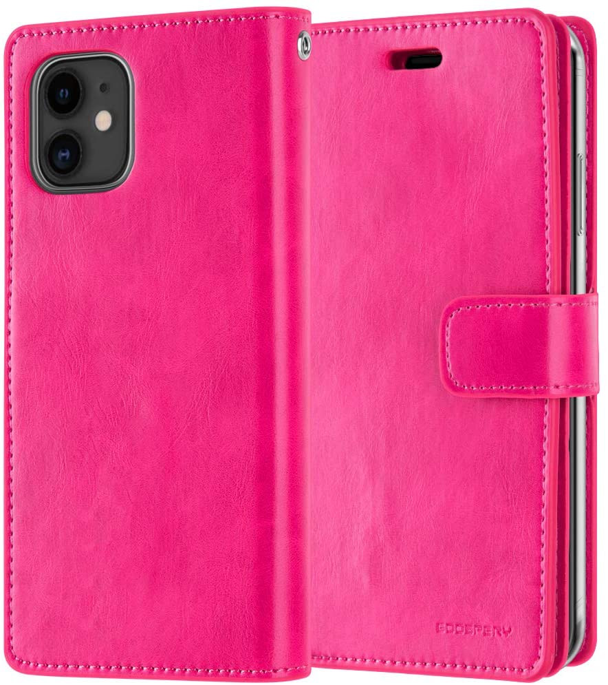 Hot Pink iPhone 12 Mini 5.4" Genuine Mercury Mansoor Diary Wallet Case