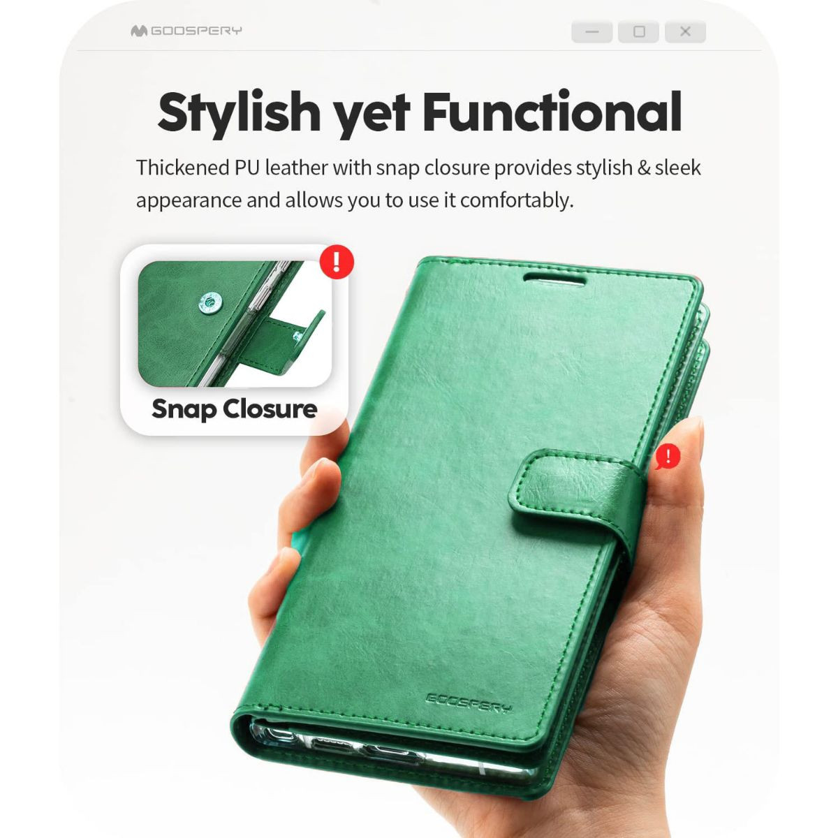 Mint Green Galaxy S24 FE Mercury Mansoor Shock Proof Wallet Card Case ...