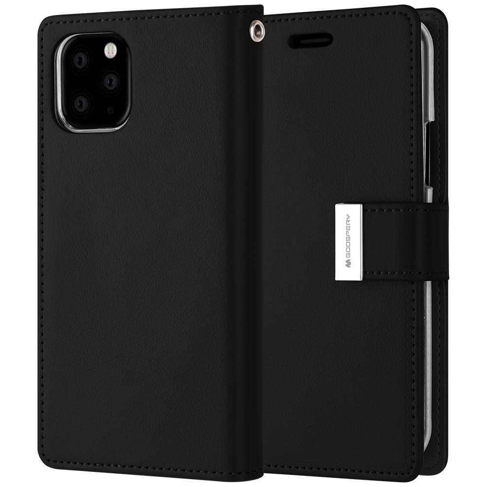 Black iPhone 11 Pro MAX Genuine Mercury Rich Diary Wallet Case New Case