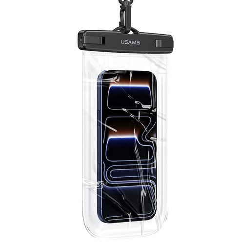 USAMS 7.2 Inch IPX8 Waterproof Phone Bag with Lanyard - Clear Universal Swimming Beach Pouch - 1