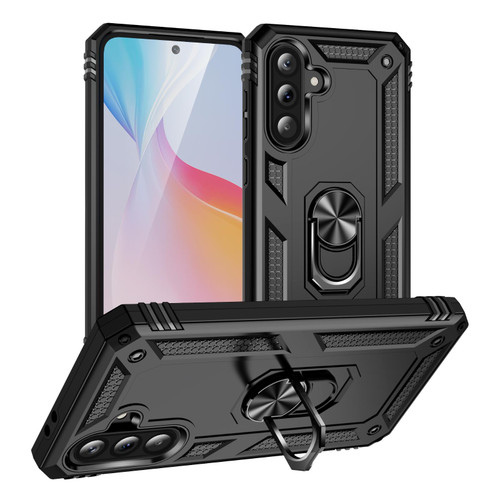 50 x Black 360 Degree Ring Stand Cases with Tempered Glass For Galaxy A37 5G