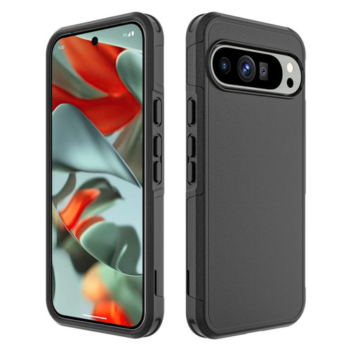 Black Google Pixel 9 Pro RedPepper Armor shockproof case front and back view