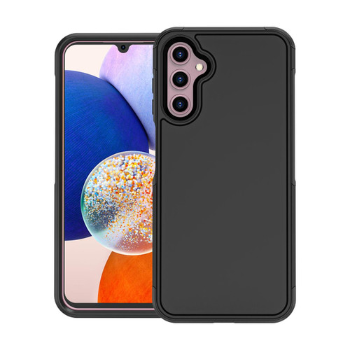 Black Galaxy A14 5G RedPepper Armor shockproof case front and back view