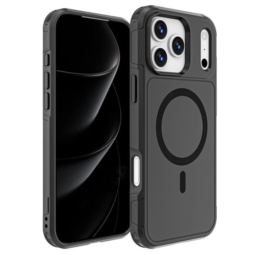 Black iPhone 17 Pro Max RedPepper Armor MagSafe case front and back view