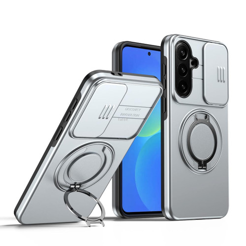 Silver Samsung Galaxy S26 FE Shockproof Camshield Ring Case - Front View