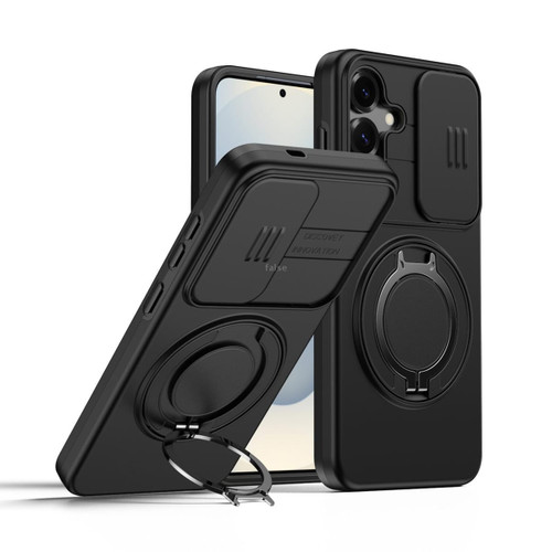 Black Samsung Galaxy A35 5G Shockproof Camshield Ring Case - Front View