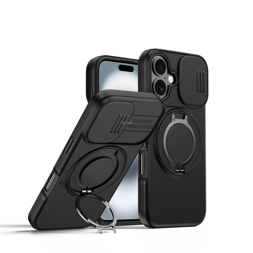 Black Apple iPhone 17 Shockproof Camshield Ring Case - Front View