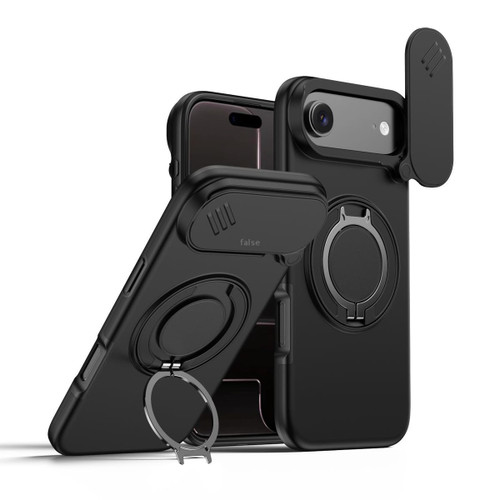 Black Apple iPhone 17 Air Shockproof Camshield Ring Case - Front View