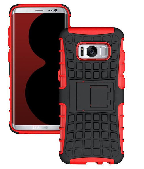 Red Heavy Duty Defender  Kickstand Case For Samsung Galaxy S8