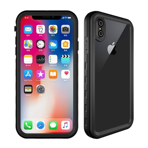 Apple iPhone X / XS Shock Proof Waterproof Defender Smart Case Cover - Black - 1
