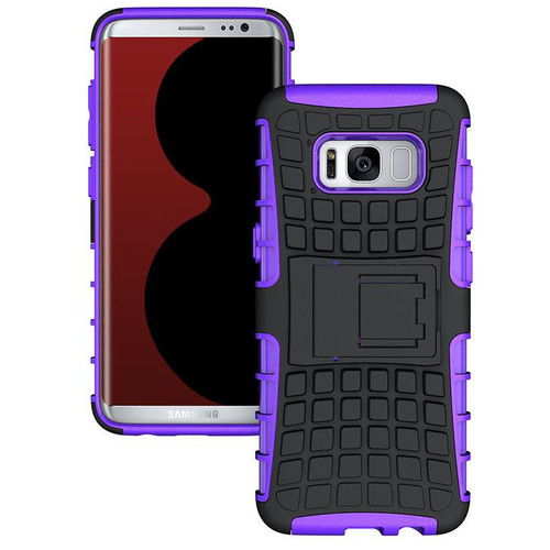 Samsung Galaxy S8 Plus Heavy Duty Hybrid Kickstand Defender Smart Case - Purple - 1