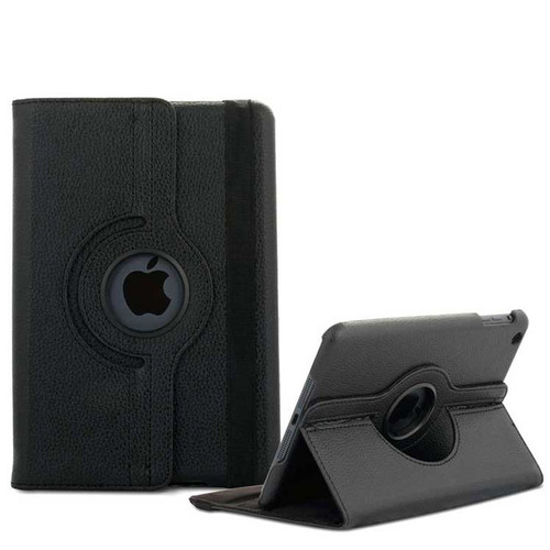 Black Apple iPad Air 360 Rotating Leather Stand Case Smart Cover - 1