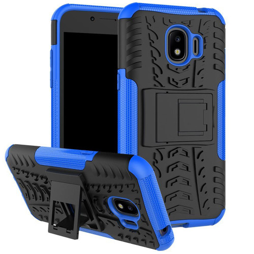 Blue Galaxy J2 Pro (2018) Heavy Duty Defender Case with Built-In Stand - 1
