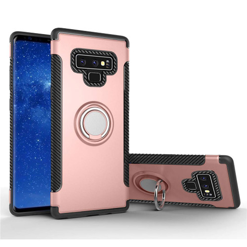 Rose Gold Galaxy Note 9 Magnetic Circle 360 Degree Ring Stand Case - 1