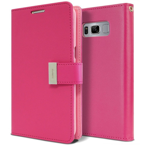 Hot Pink Samsung Galaxy S10 Genuine Mercury Rich Diary Wallet Case - 1