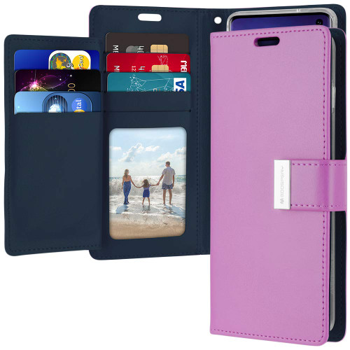 Quality Galaxy S10e Genuine Mercury Rich Diary Wallet Case - Purple - 1