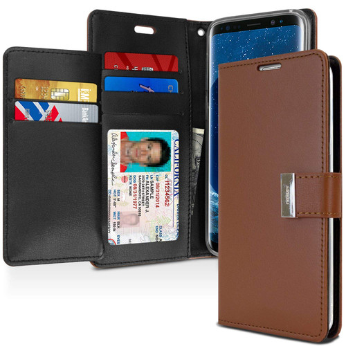 Brown Genuine Mercury Rich Diary Wallet Case For Galaxy S9 Plus - 1