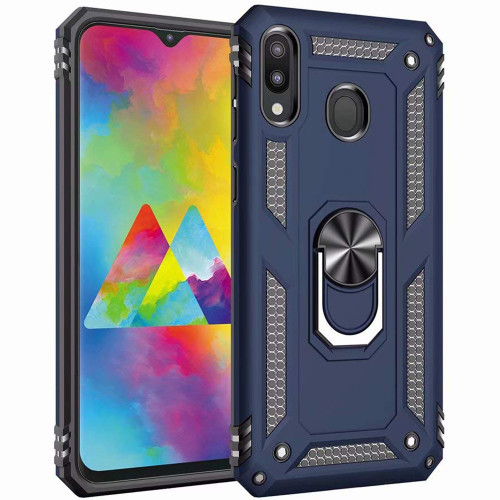 Navy Slim Armor 360 Rotating Stand Metal  Case For Galaxy A20 / A30 - 1