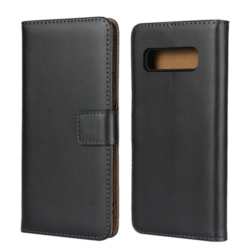 Black Genuine Leather Business Wallet Case  For Galaxy S10 5G - 1