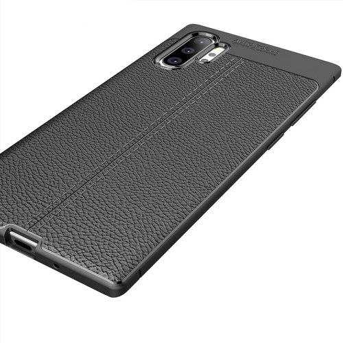 Black Galaxy Note 10+ Ultra Slim Carbon Fibre Leather Texture Case