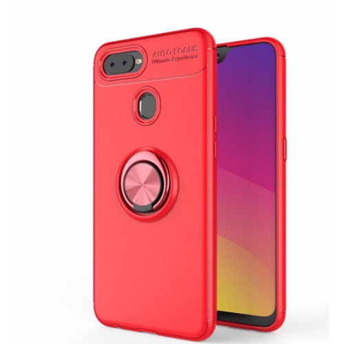Red Oppo R15 Pro Slim Armor Metal Circle Holder 360 Ring Stand Case