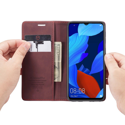 Red Wine Oppo AX7 CaseMe Compact Flip Magnetic Wallet Case - 1

