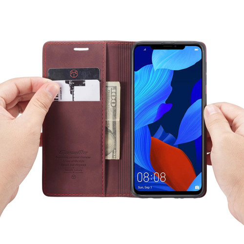 Red Wine Genuine CaseMe Compact Flip Wallet Case For Huawei Mate 20 pro  - 1
