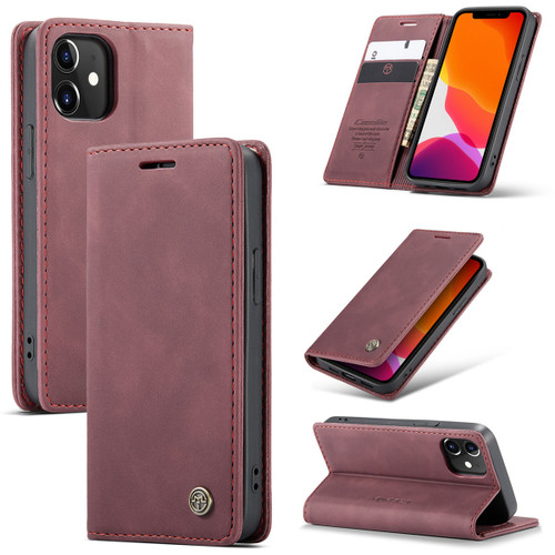 Red Wine CaseMe Slim Magnetic Wallet Case Cover For iPhone 12 Pro  - 1
