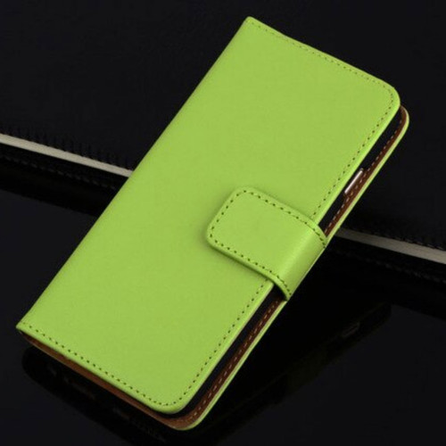 Green Apple iPhone 6 / 6S Genuine Leather Wallet Case - 1