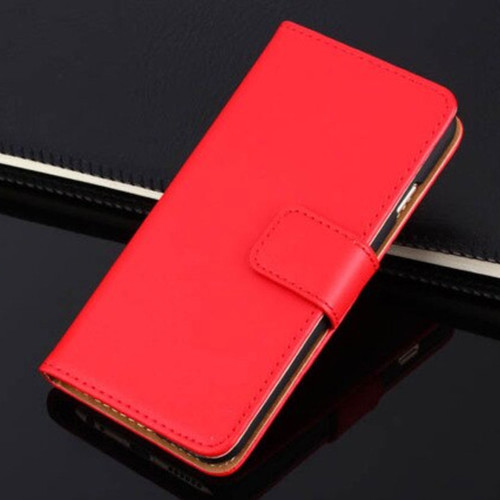 Red Apple iPhone 6 / 6S Genuine Leather Wallet Case - 1