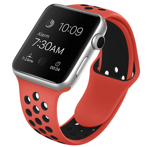 Red / Black M/L Sports Band For Apple Watch (42mm, 44mm) 1/2/3/4/5/6/SE