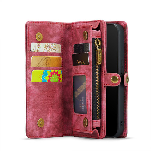 Premium Red iPhone 11 Multi-functional 2 in 1 Zipper Wallet Card Case - 1